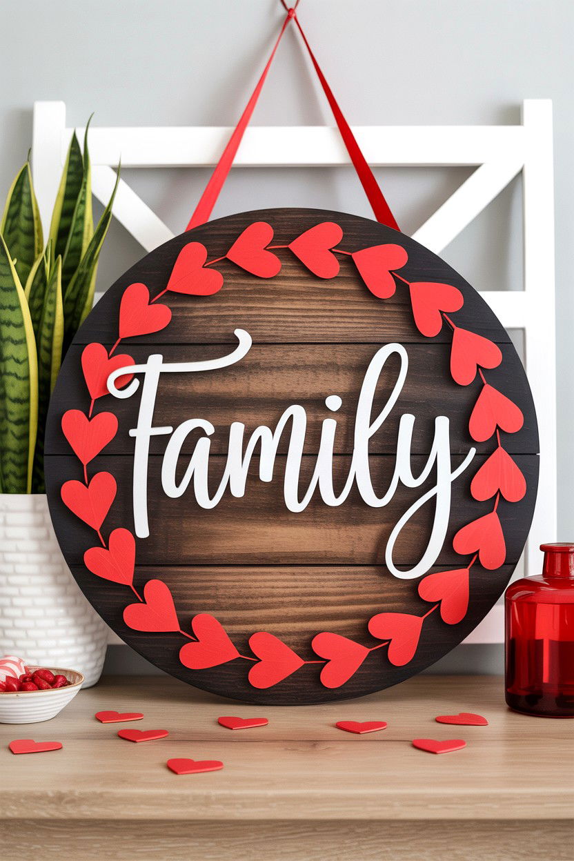 Personalized Family Valentine Sign - 25 Valentine's Day Door Sign Ideas