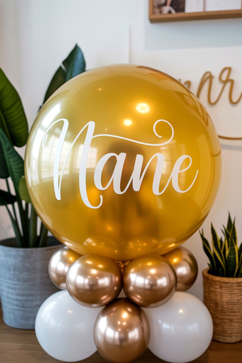 Personalized Gold Balloon - 25 Valentine's Day Gold Balloon Ideas