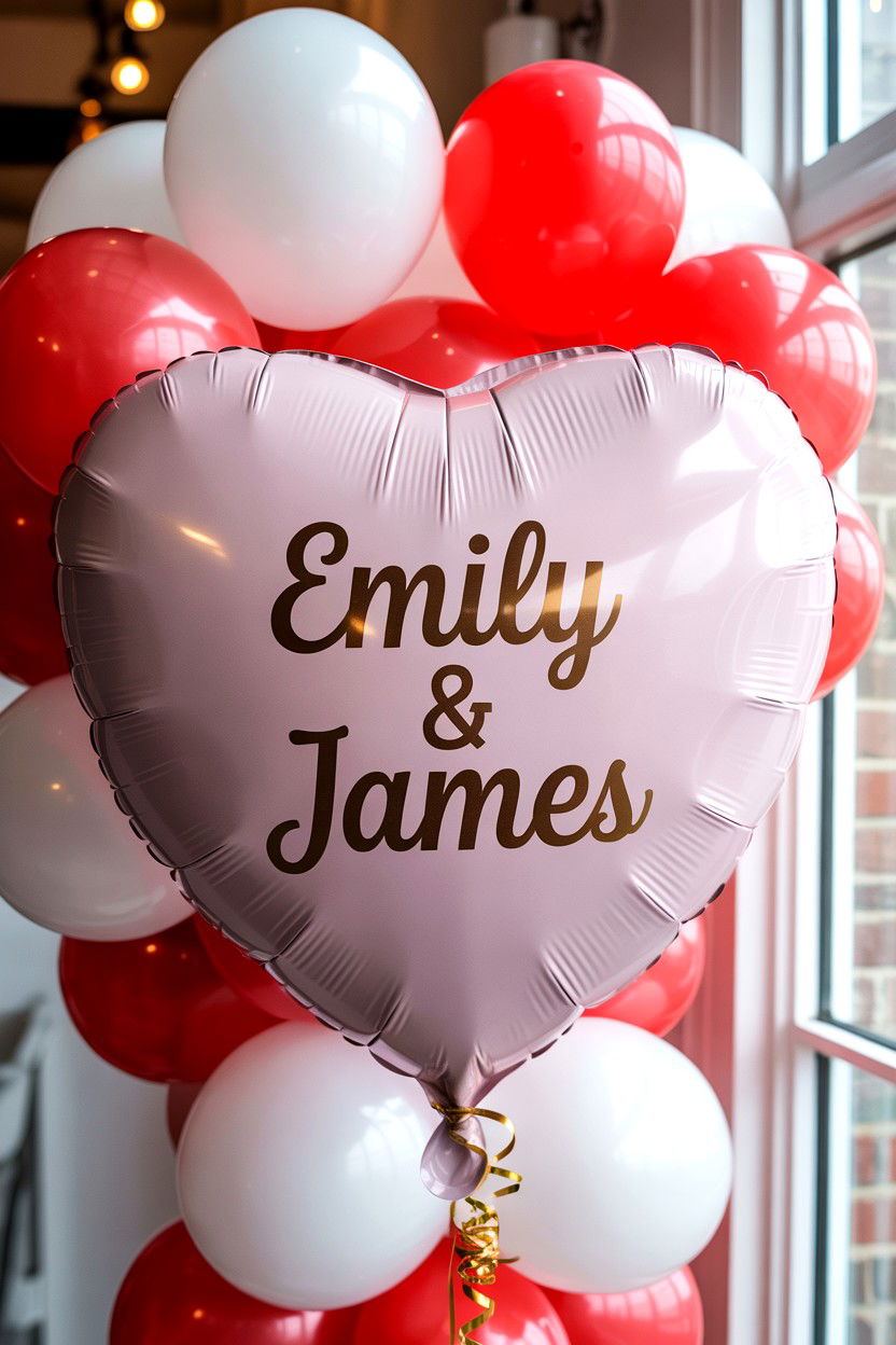 Personalized Heart Balloon - 25 Heart Balloon Decoration Ideas