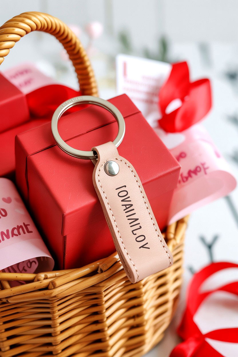 Personalized Keychain - 25 Valentine's Day Gift Basket Filler Ideas