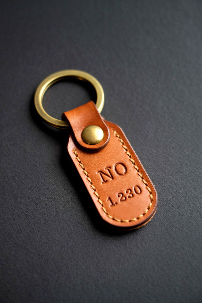 Personalized Leather Keychain - 25 Long Distance Valentine's Day Gifts for Boyfriend