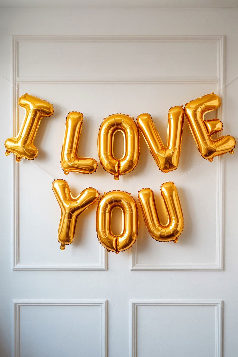 Personalized Letter Balloon Banner - 25 Valentine's Day Balloon Surprise Ideas