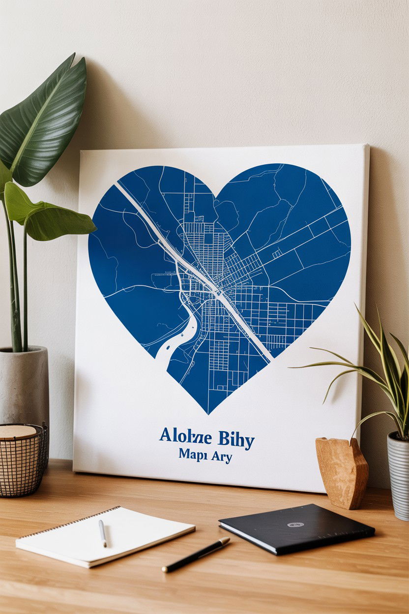 Personalized Map Art - 25 Personalized Valentine's Day Gifts for Her