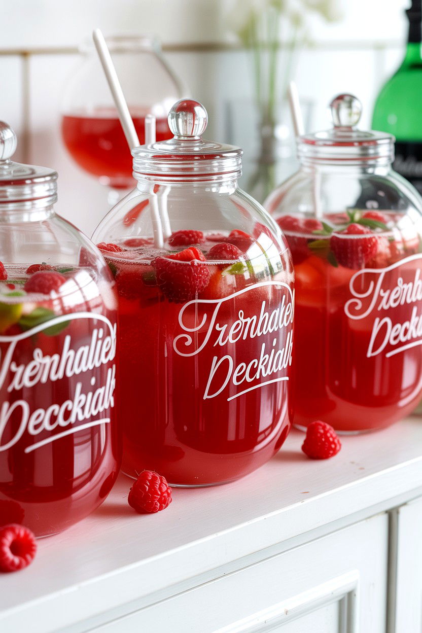 Personalized Mocktail Bar - 25 Valentine's Day Engagement Party Ideas