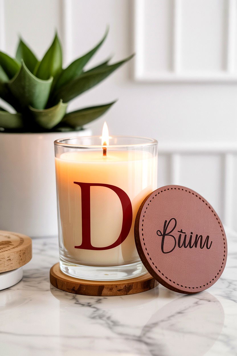 Personalized Monogram Candle - 25 Valentine's Day Candle Gift Basket Ideas