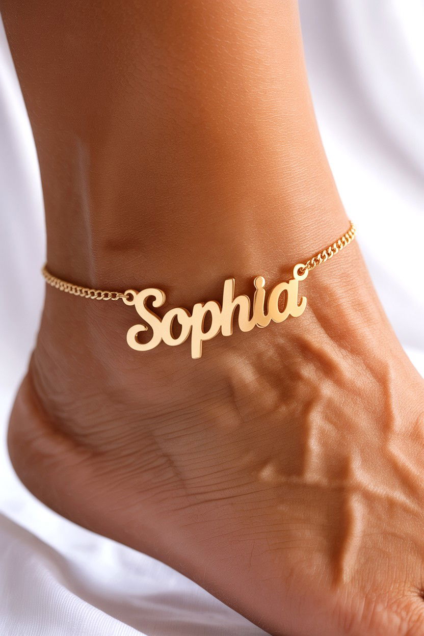 Personalized Name Anklet - 25 Valentine's Day Anklet Ideas