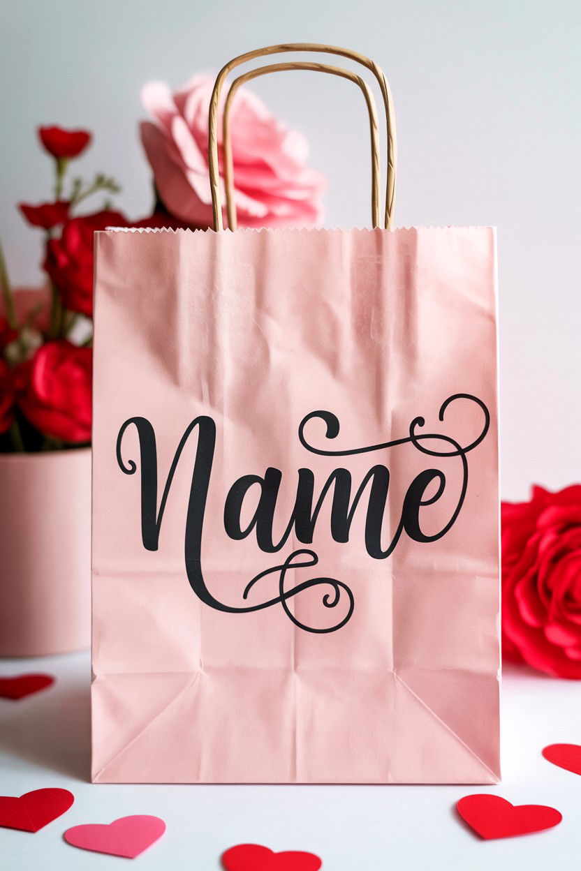 Personalized Name Bag - 25 Valentine's Day Treat Bag Ideas