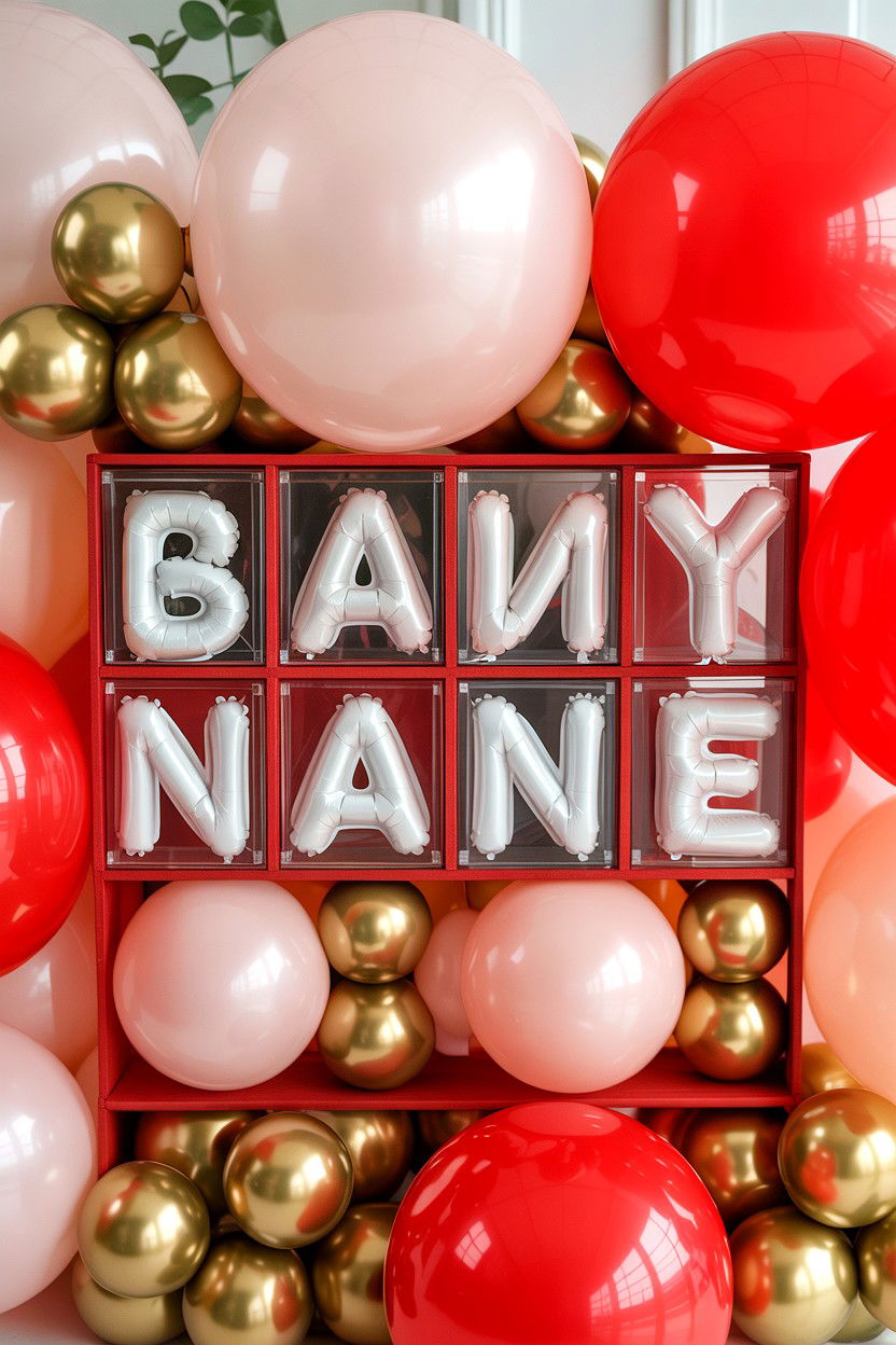 Personalized Name Balloon Box - 25 Valentine's Day Balloon Box Ideas