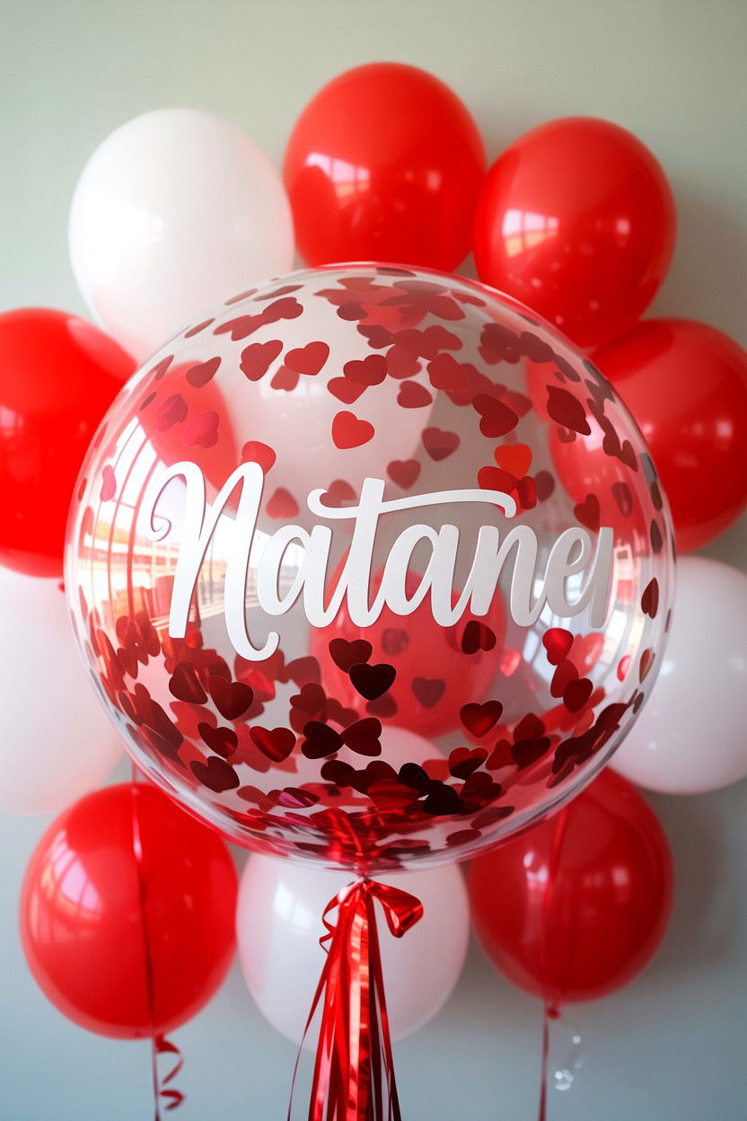 Personalized Name Confetti Balloon - 25 Valentine's Day Confetti Balloon Ideas