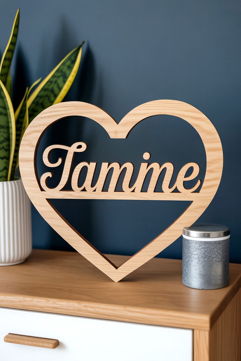 Personalized Name Heart Sign - 25 Valentine's Day Heart Sign Ideas