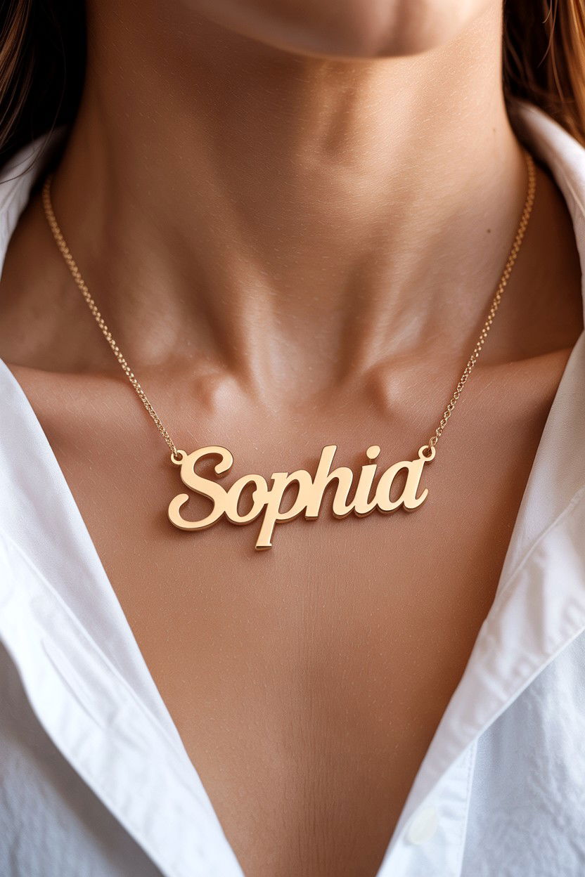 Personalized Nameplate Necklace - 25 Valentine's Day Pendant Ideas