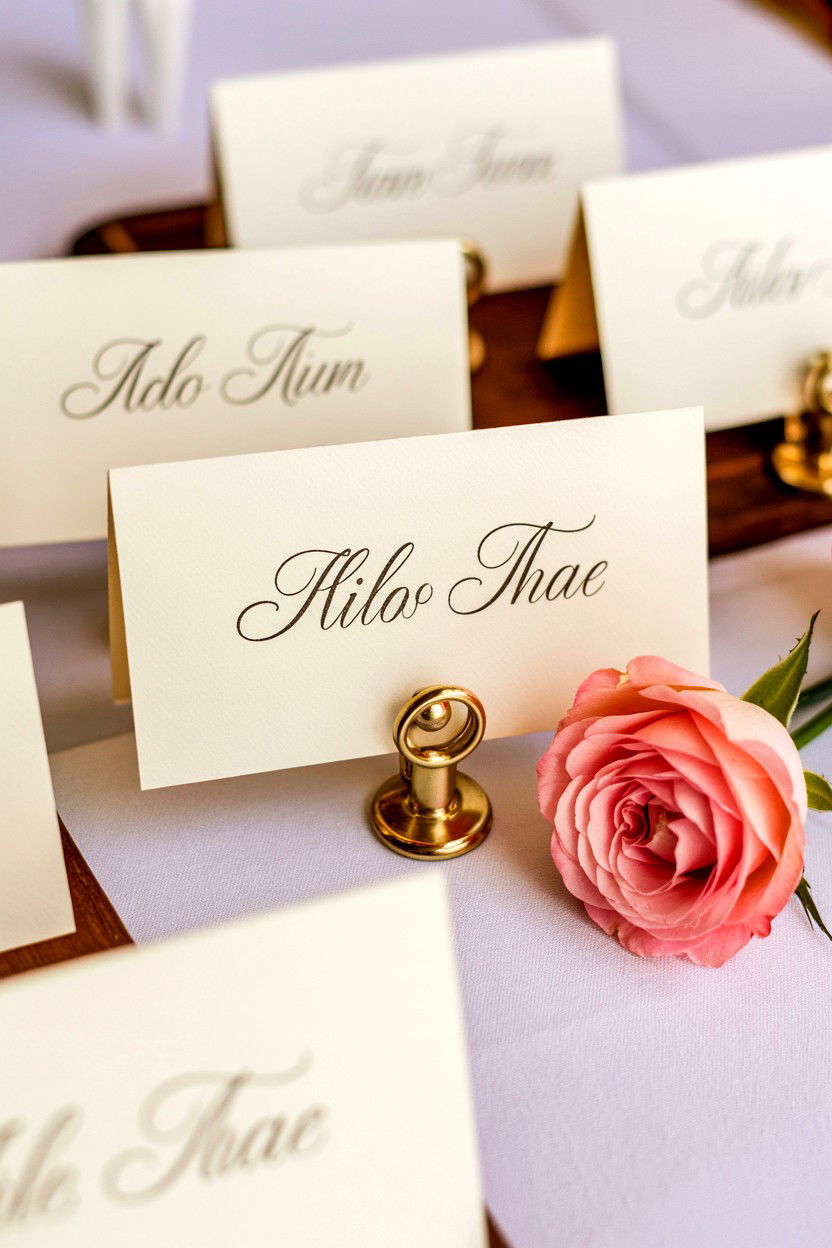 Personalized Place Cards - 25 Valentine's Day Dinner Table Ideas