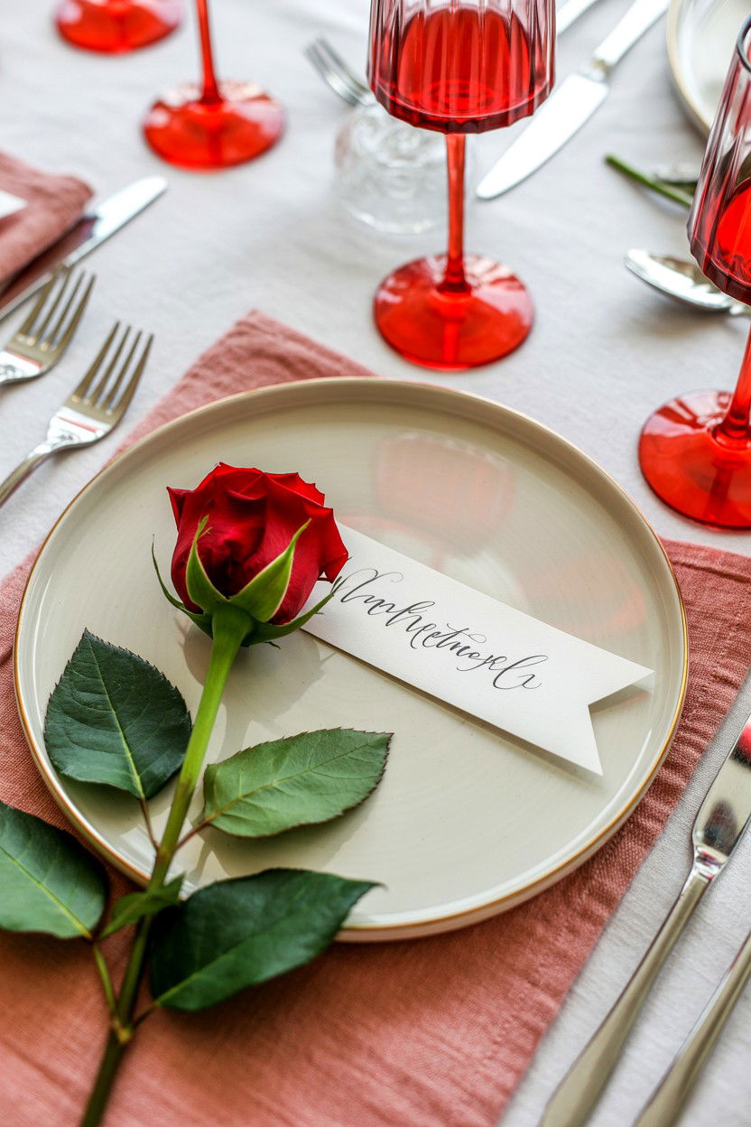 Personalized Place Settings - 25 Valentine's Day Brunch Party Ideas