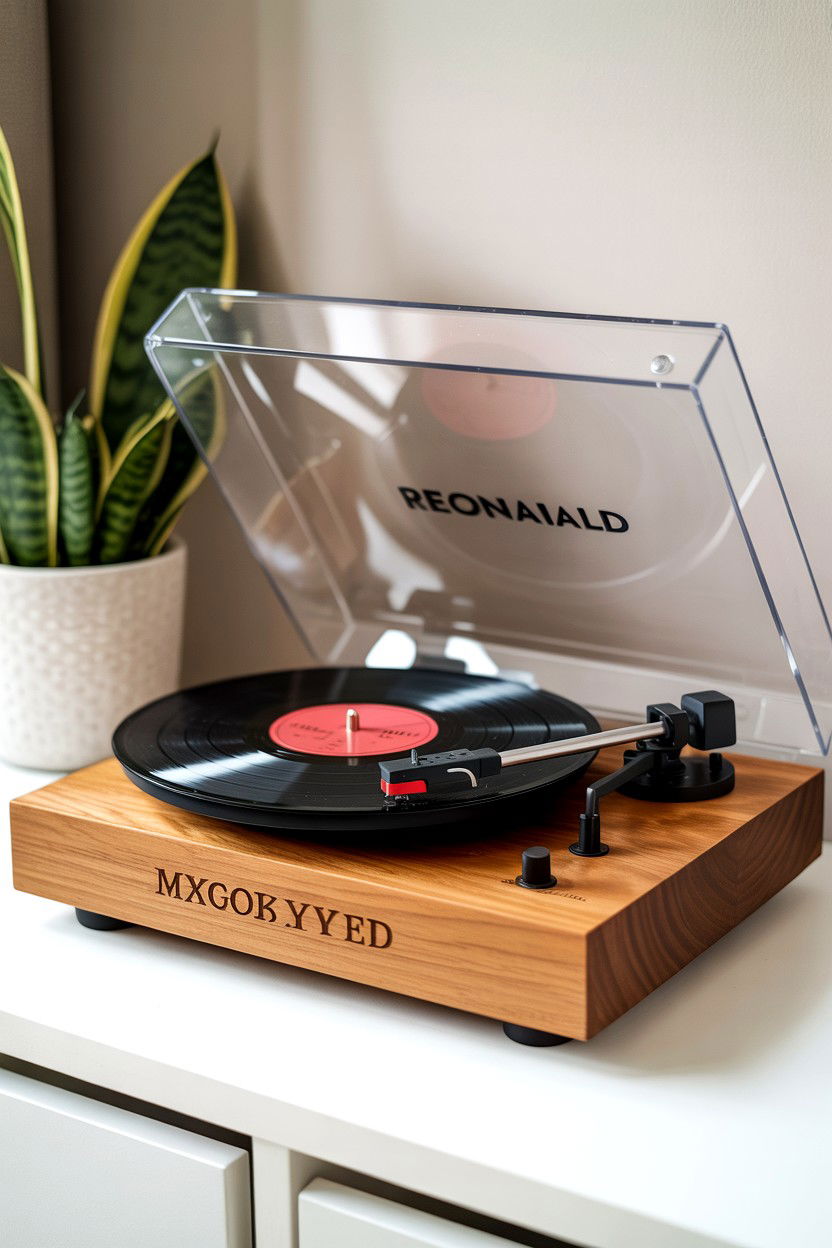 Personalized Record Player - 25 Valentine's Day Playlist Gift Ideas