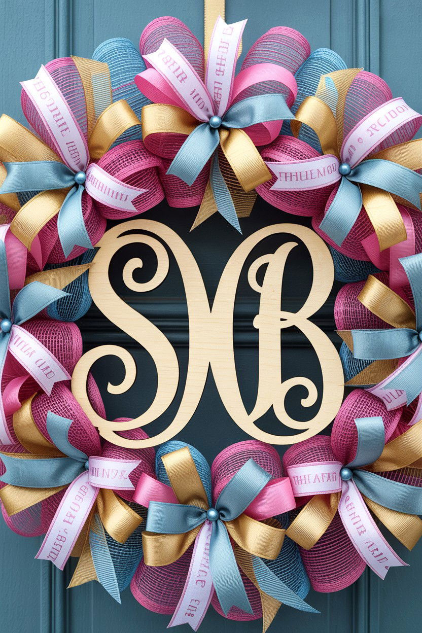 Personalized Ribbon Wreath - 25 Ribbon Valentine's Day Wreath Ideas