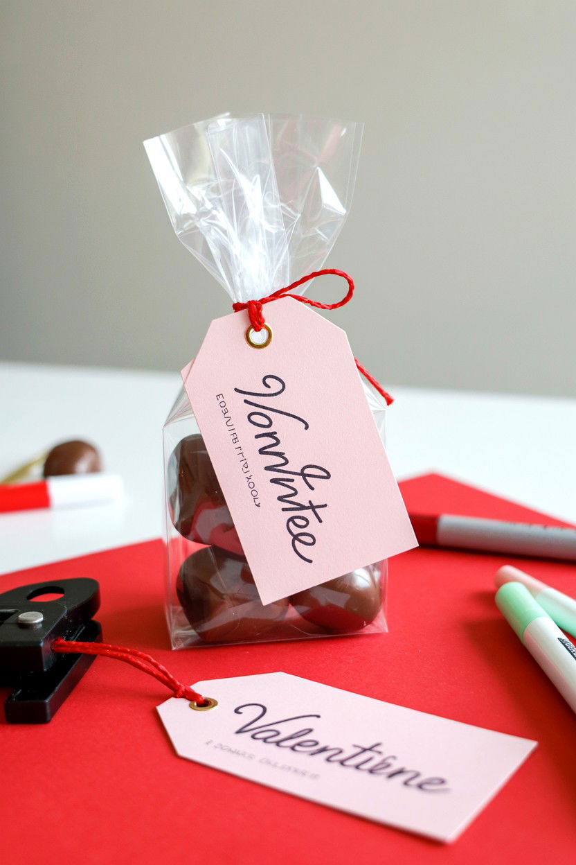 Personalized Valentine Tags - 25 Valentine's Day Cellophane Bag Ideas