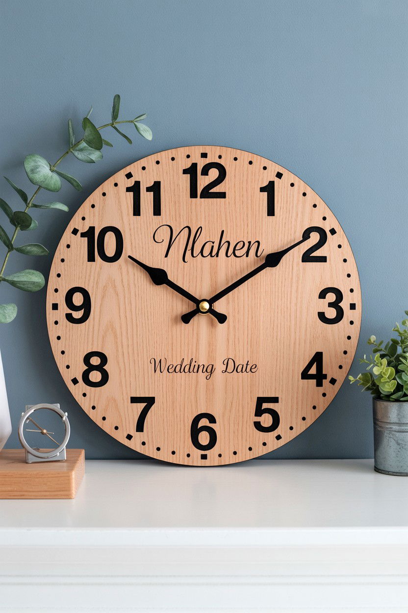 Personalized Wall Clock - 25 Valentine's Day Gifts for Newlyweds