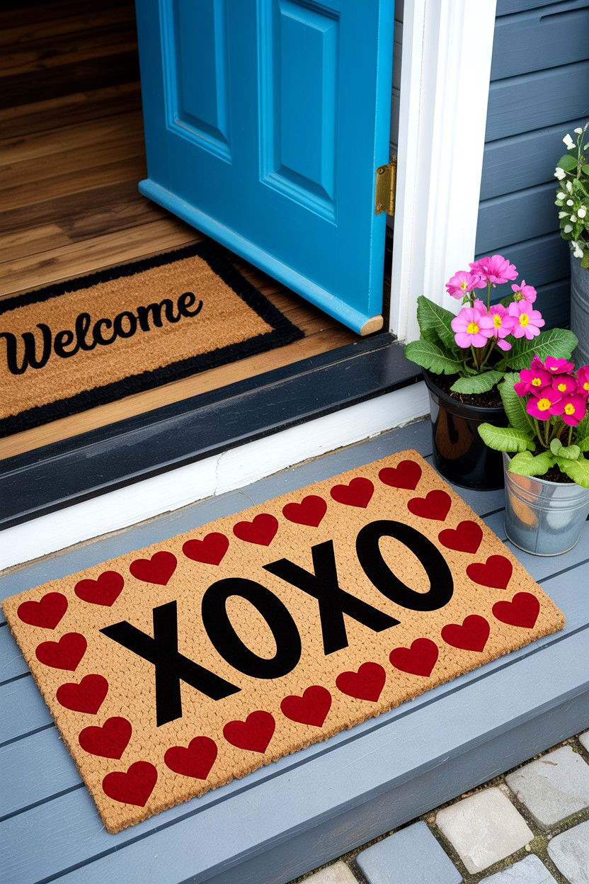 Personalized Welcome Mat - 25 Valentine's Day Doorbell Surprise Ideas