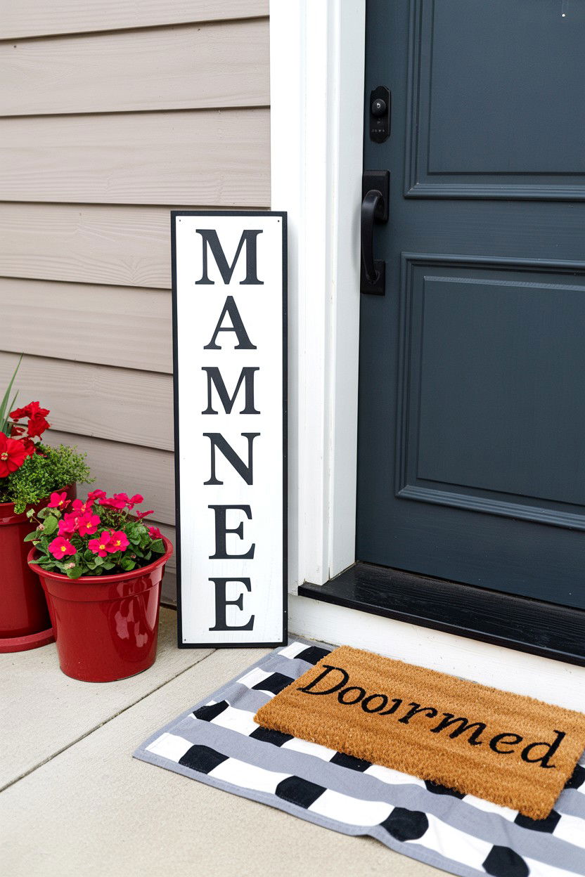 Personalized family name sign - 25 Valentine's Day Welcome Sign Ideas