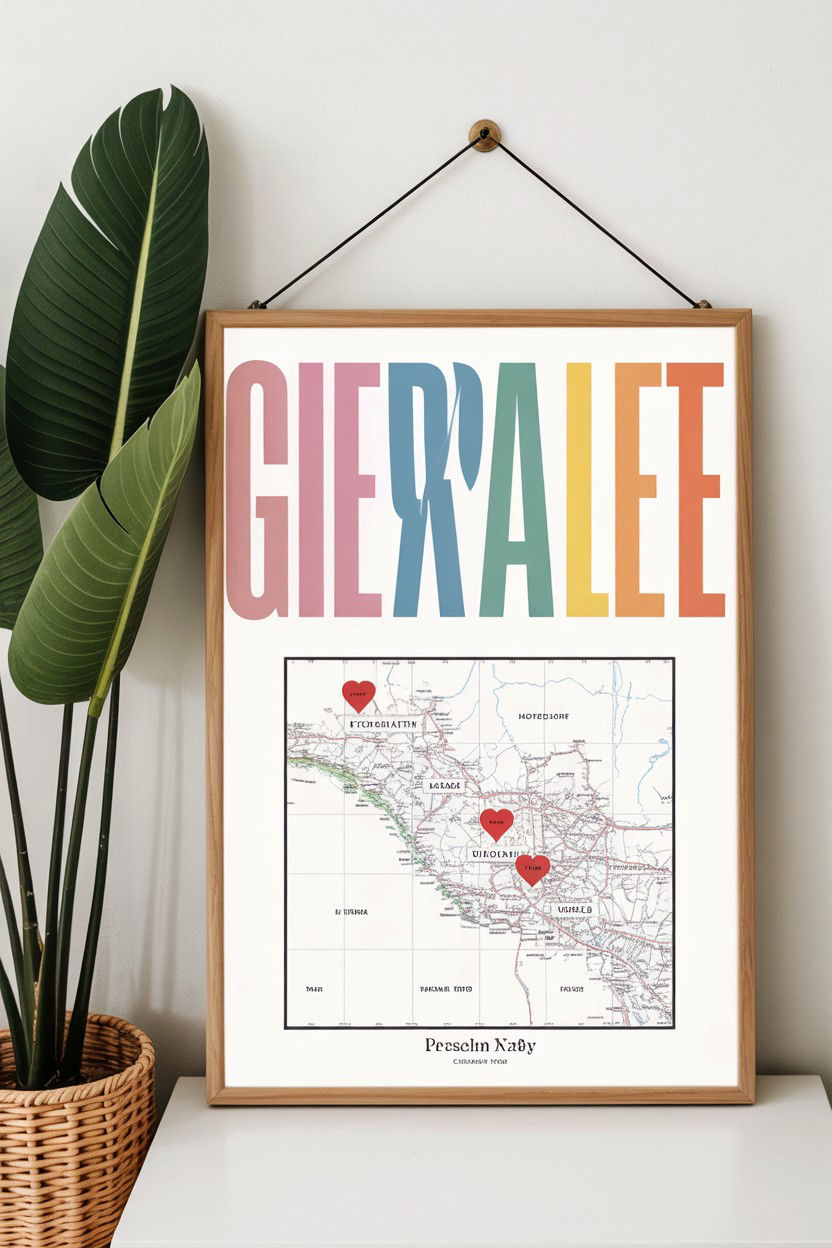 Personalized map print - 25 Sentimental Valentine's Day Gifts for Him