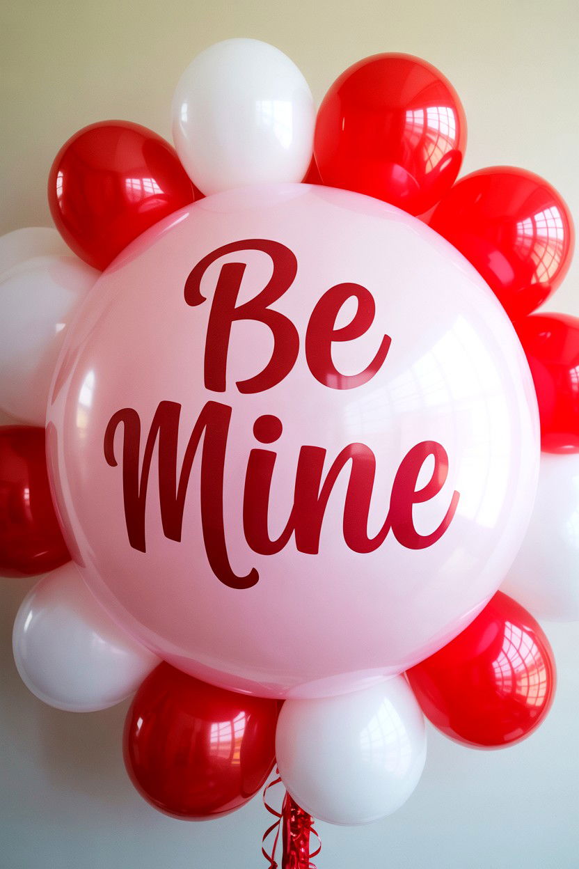 Personalized name balloon - 25 Valentine's Day Balloon Centerpiece Ideas