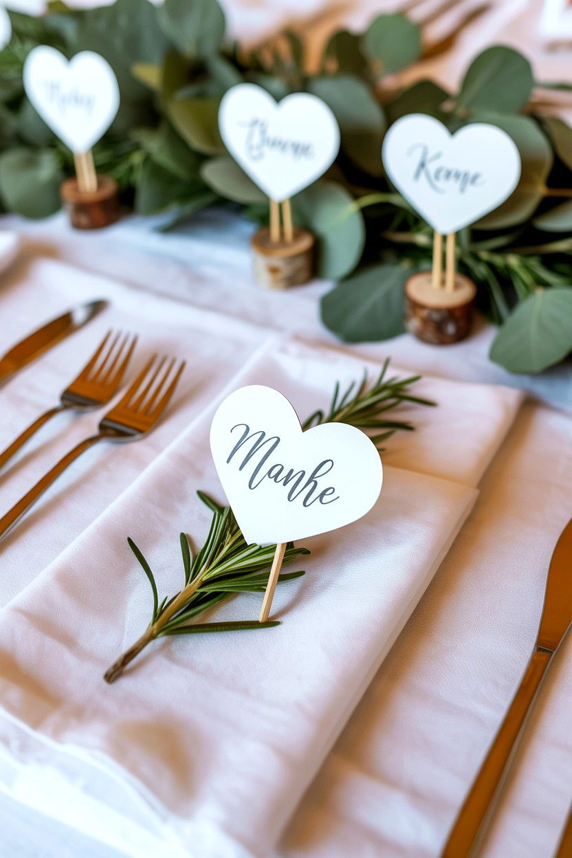 Personalized name tag table - 25 Valentine's Day Place Setting Ideas