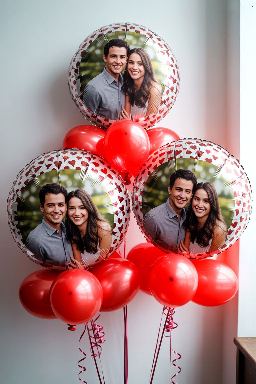 Personalized photo print balloons - 25 Valentine's Day Photo Balloon Ideas