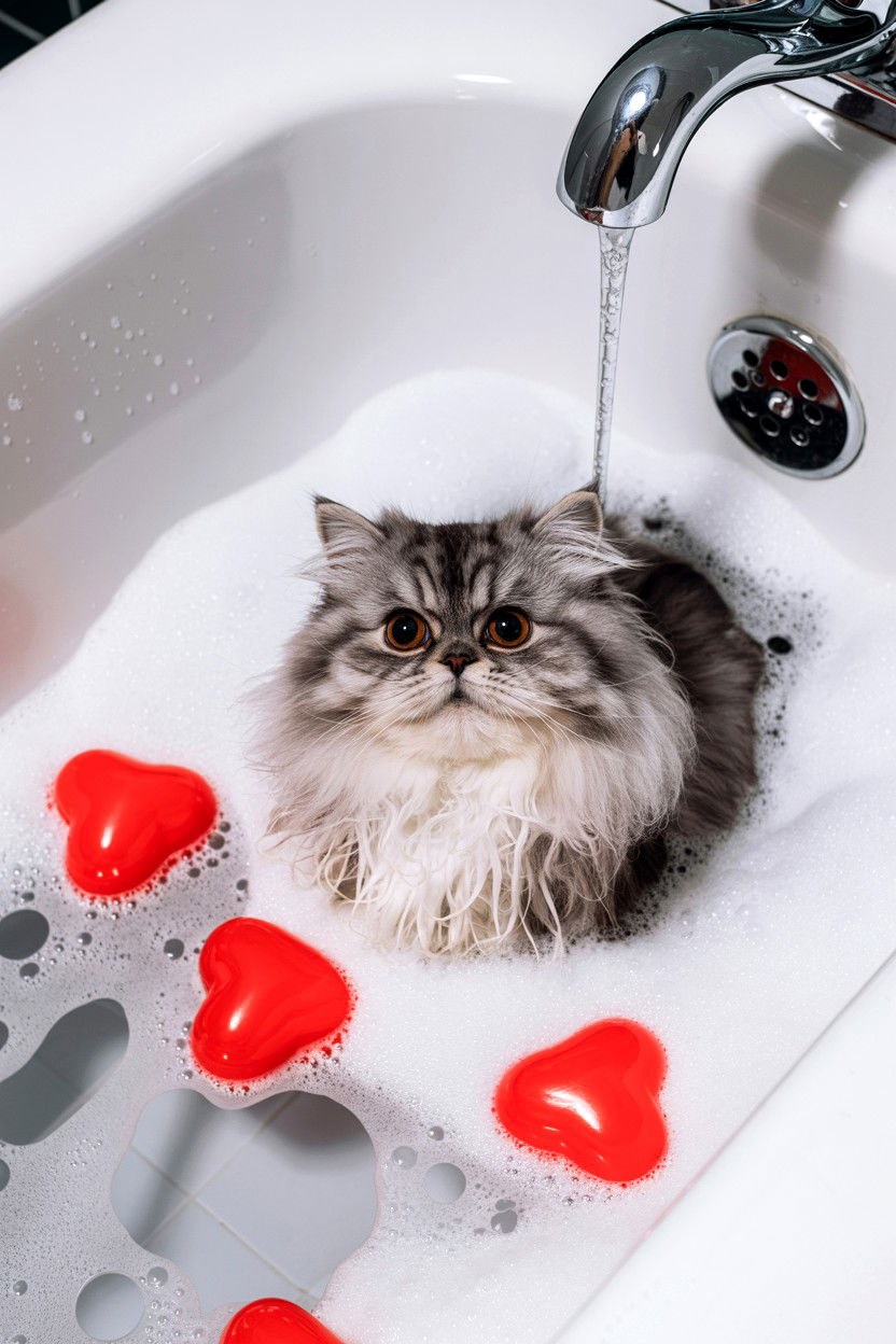 Pet Bubble Bath - 25 Valentine's Day Pet Photo Ideas