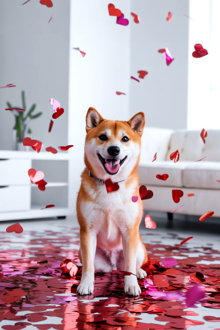 Pet Heart Confetti - 25 Valentine's Day Pet Photo Ideas