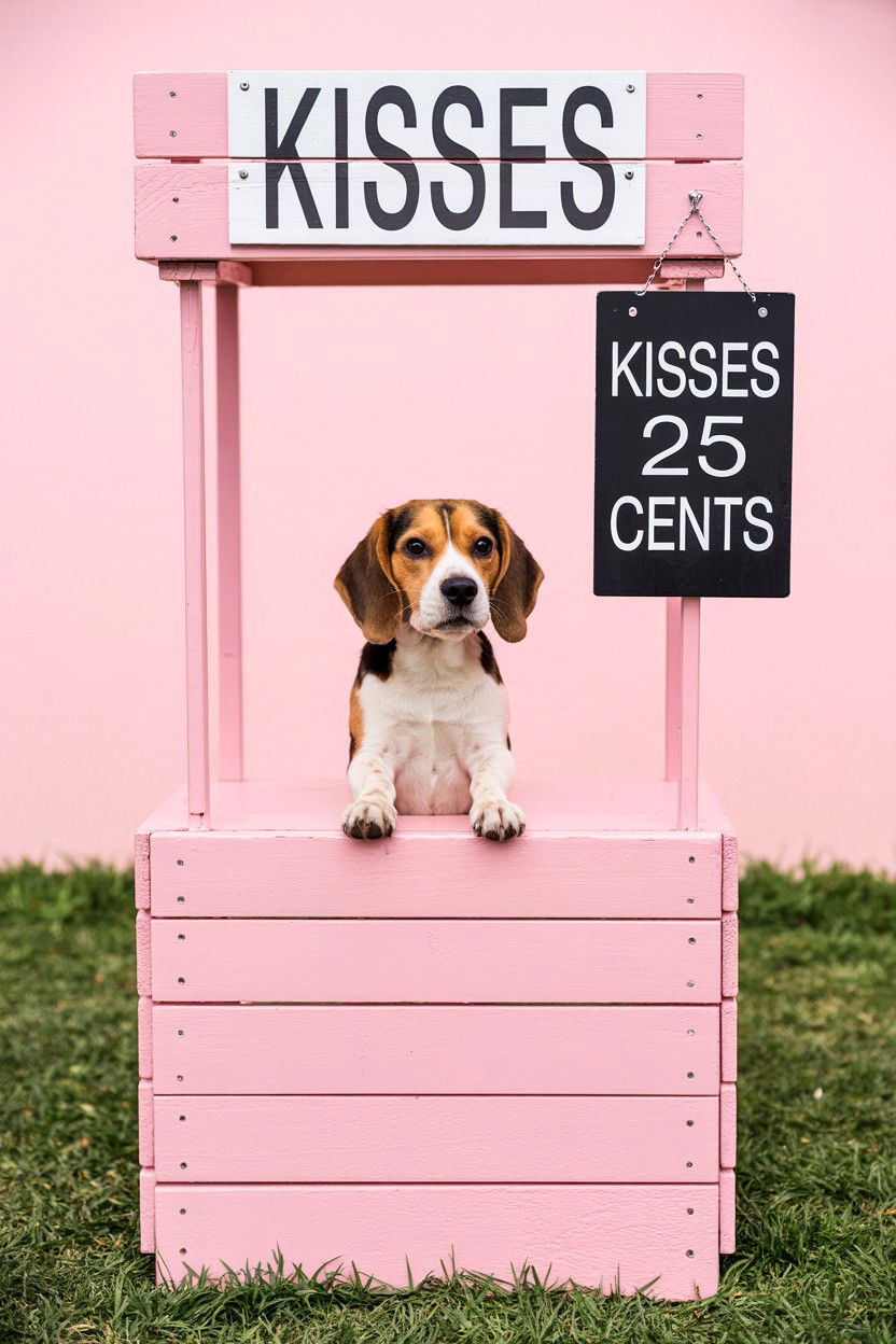 Pet Kissing Booth - 25 Valentine's Day Pet Portrait Ideas