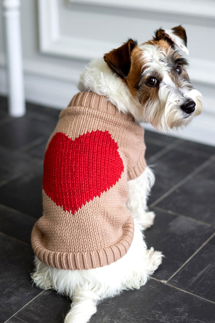 Pet heart sweater - 25 Valentine's Day Pet Accessory Ideas