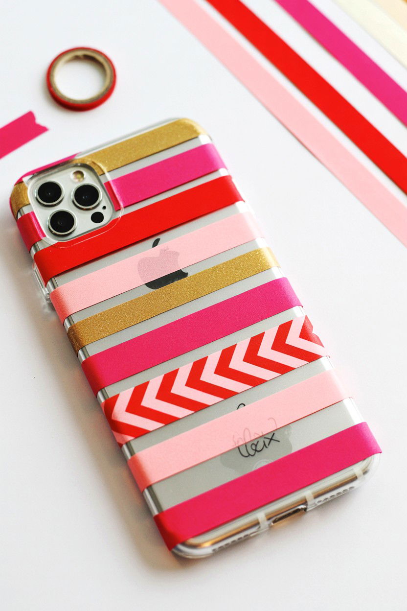Phone Case Decor - 25 Valentine's Day Washi Tape Ideas