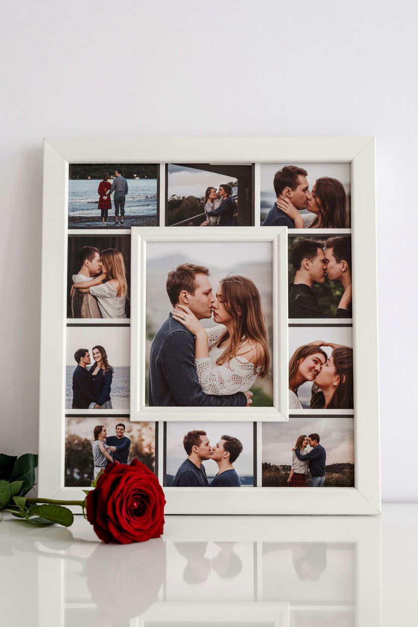Photo Collage Frame - 25 Valentine's Day Doorbell Surprise Ideas