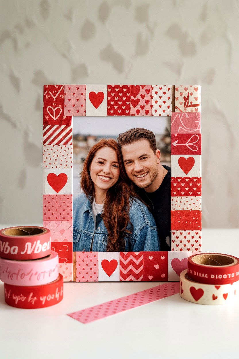 Photo Frame - 25 Valentine's Day Washi Tape Ideas