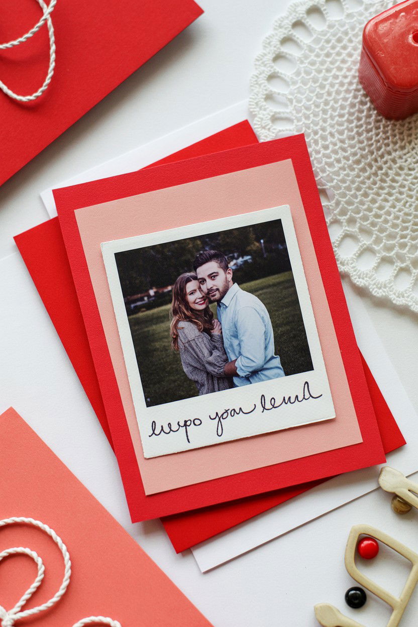 Photo Layered Card - 25 Layered Valentine's Day Card Ideas