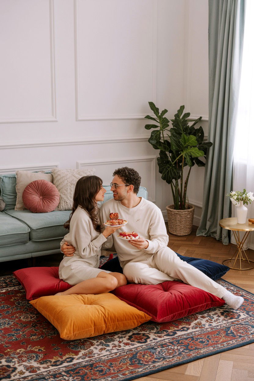 Picnic In Living Room - 25 Valentine's Day Candid Photo Ideas