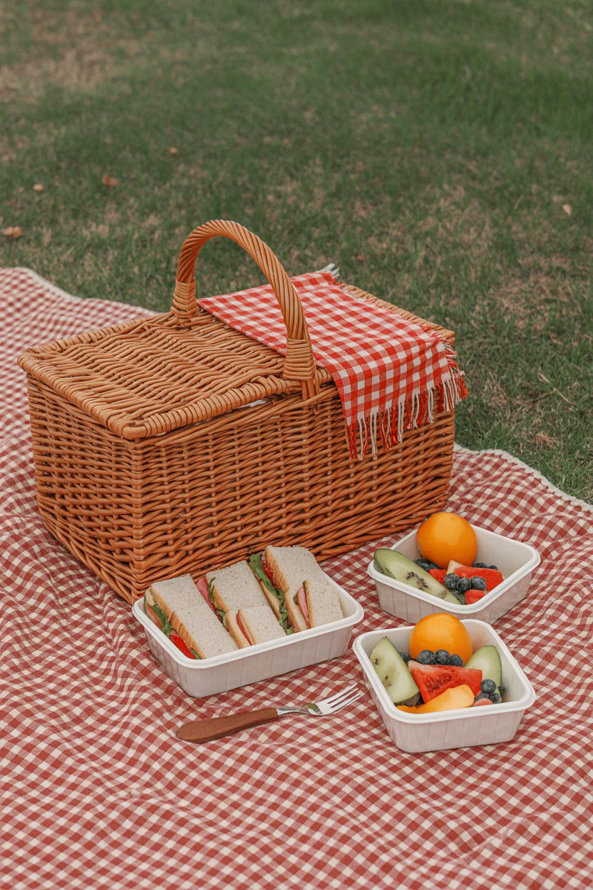 Picnic basket for two - 25 Long Distance Valentine's Day Dinner Ideas