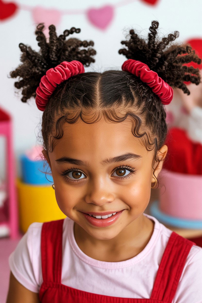 Pigtails - 25 Valentine's Day Natural Hair Ideas