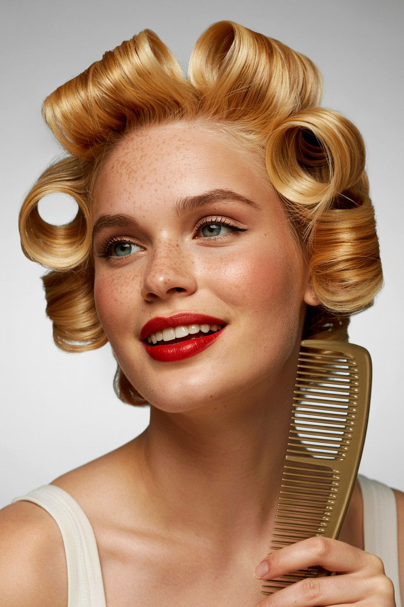 Pin Curls - 25 Valentine's Day Vintage Hair Ideas