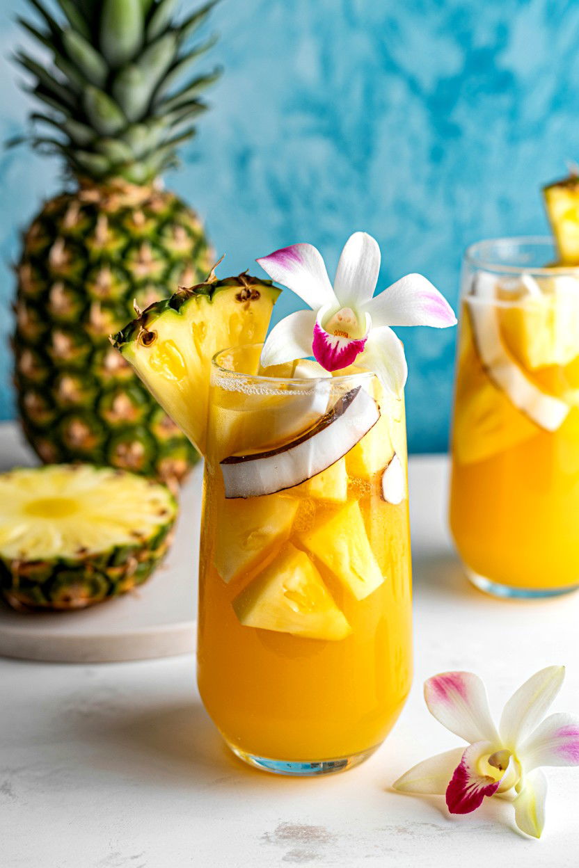 Pineapple Coconut Sangria - 25 Valentine's Day Sangria Ideas