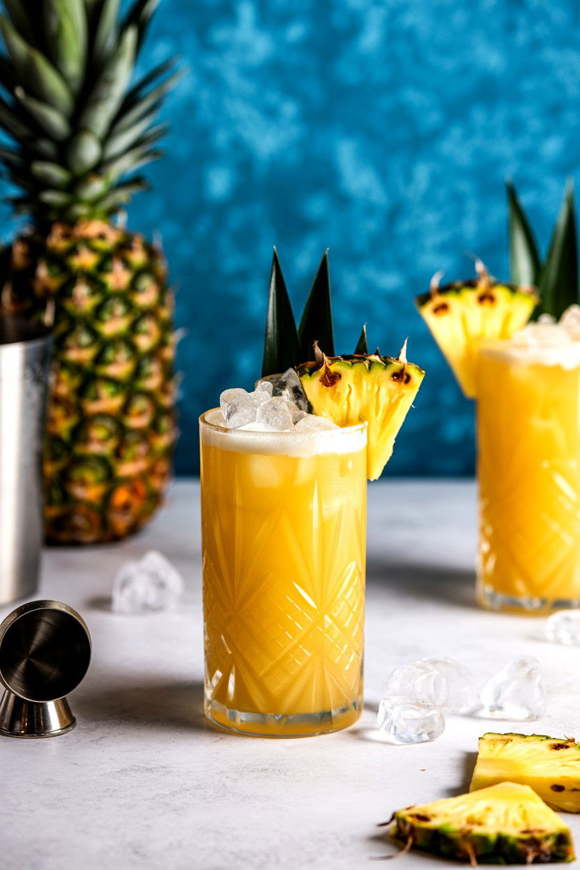 Pineapple Rum Swizzle - 25 Valentine's Day Cocktail Recipes