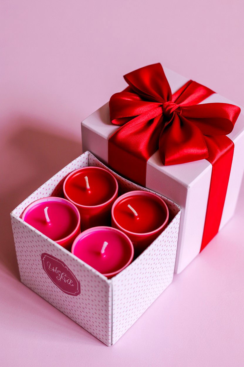 Pink And Red Candle Box - 25 Valentine's Day Candle Gift Set Ideas