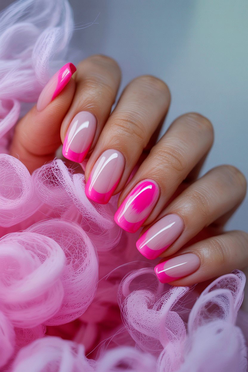 Pink Aura Nails - 25 Abstract Valentine's Day Nail Ideas