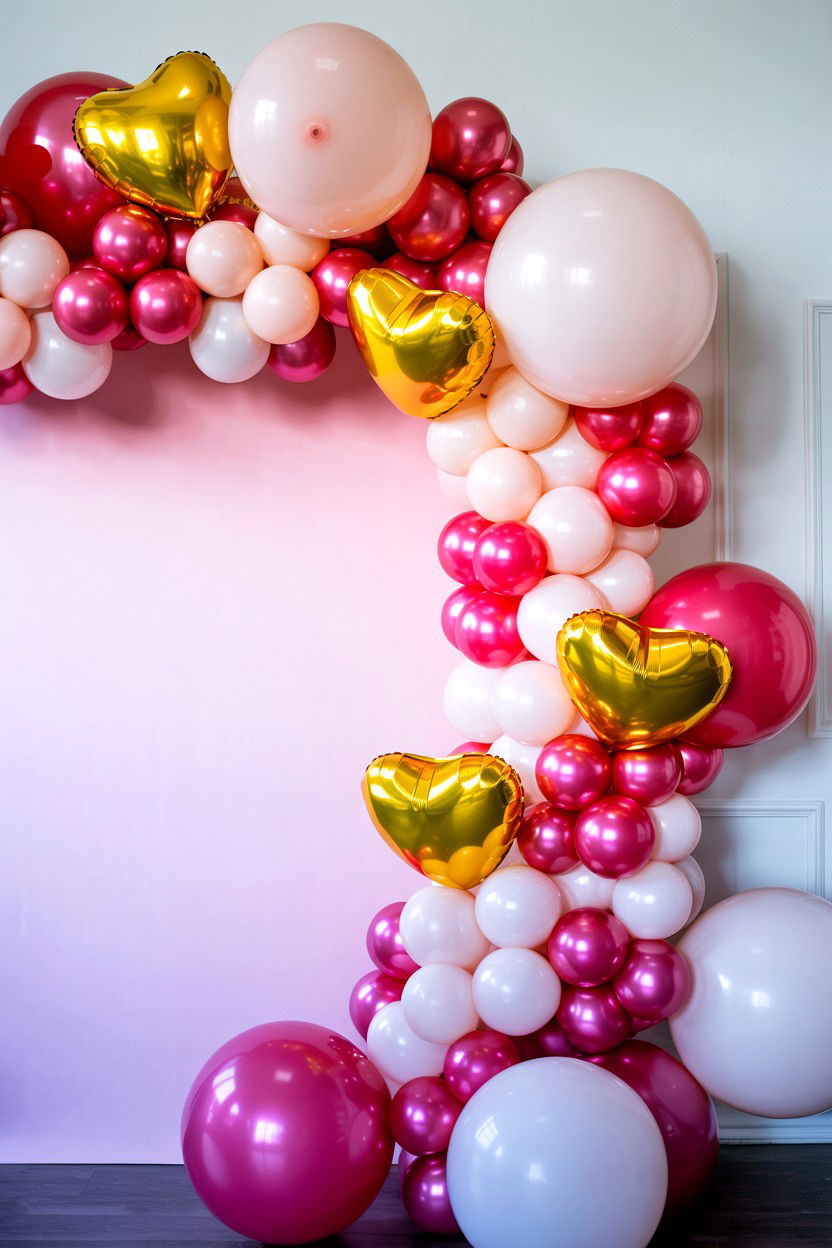 Pink Balloon Arch - 25 Valentine's Day House Party Ideas