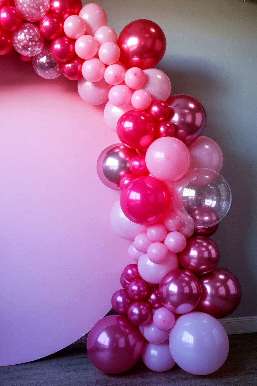 Pink Balloon Arch - 25 Valentine's Day Wedding Decor Ideas