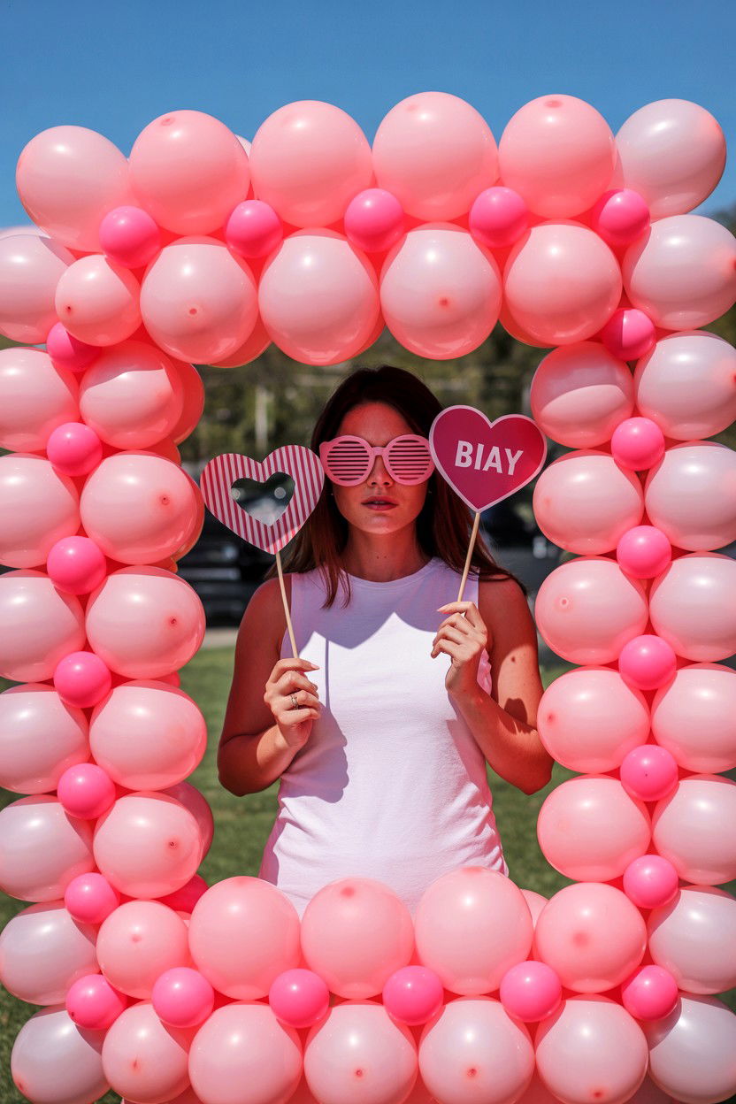Pink Balloon Photo Booth - 25 Valentine's Day Pink Balloon Ideas