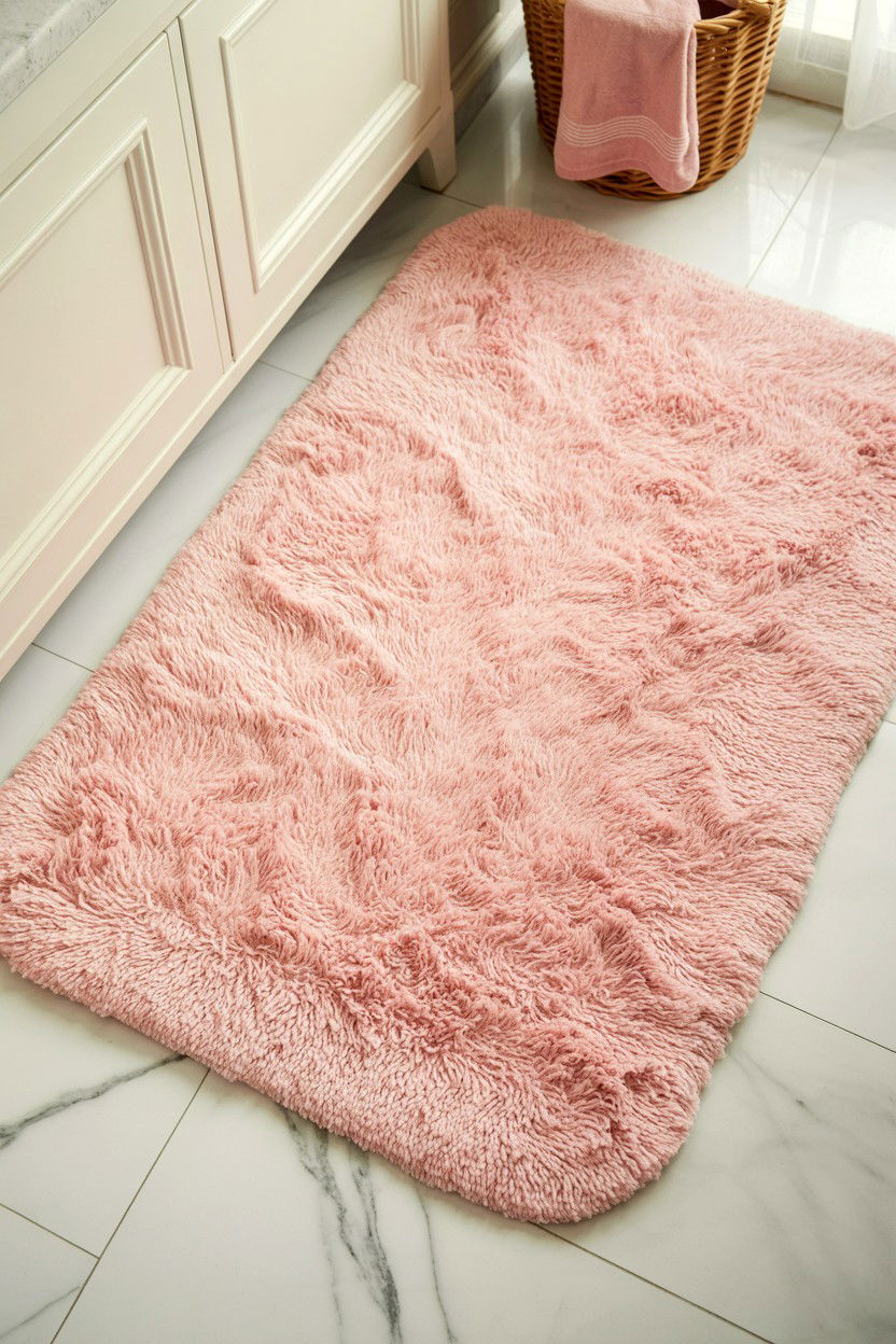 Pink Bath Mat - 25 Valentine's Day Bathroom Decor Ideas