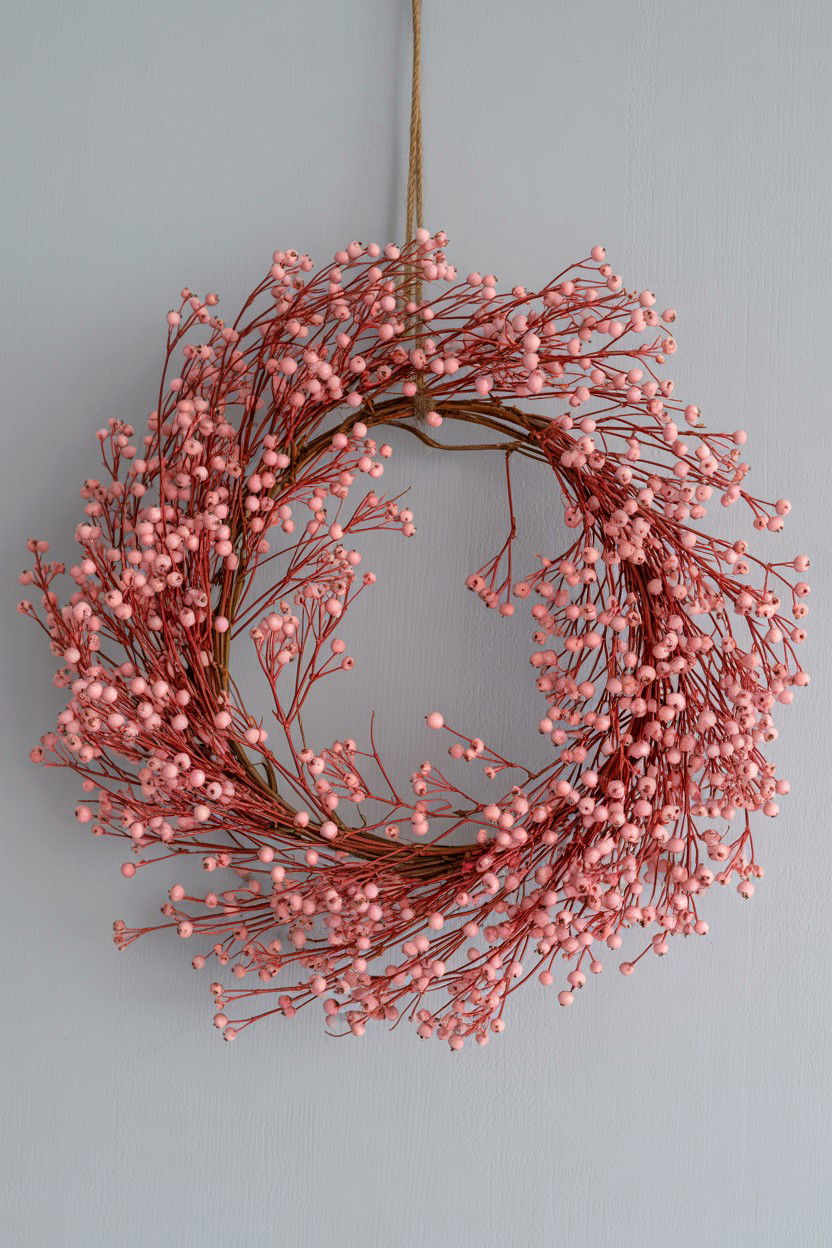 Pink Berry Wreath - 25 Pink Valentine's Day Wreath Ideas