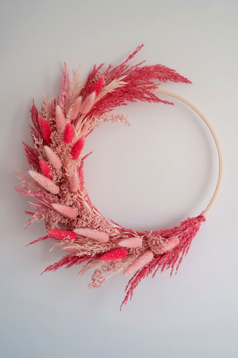 Pink Boho Wreath - 25 Pink Valentine's Day Wreath Ideas