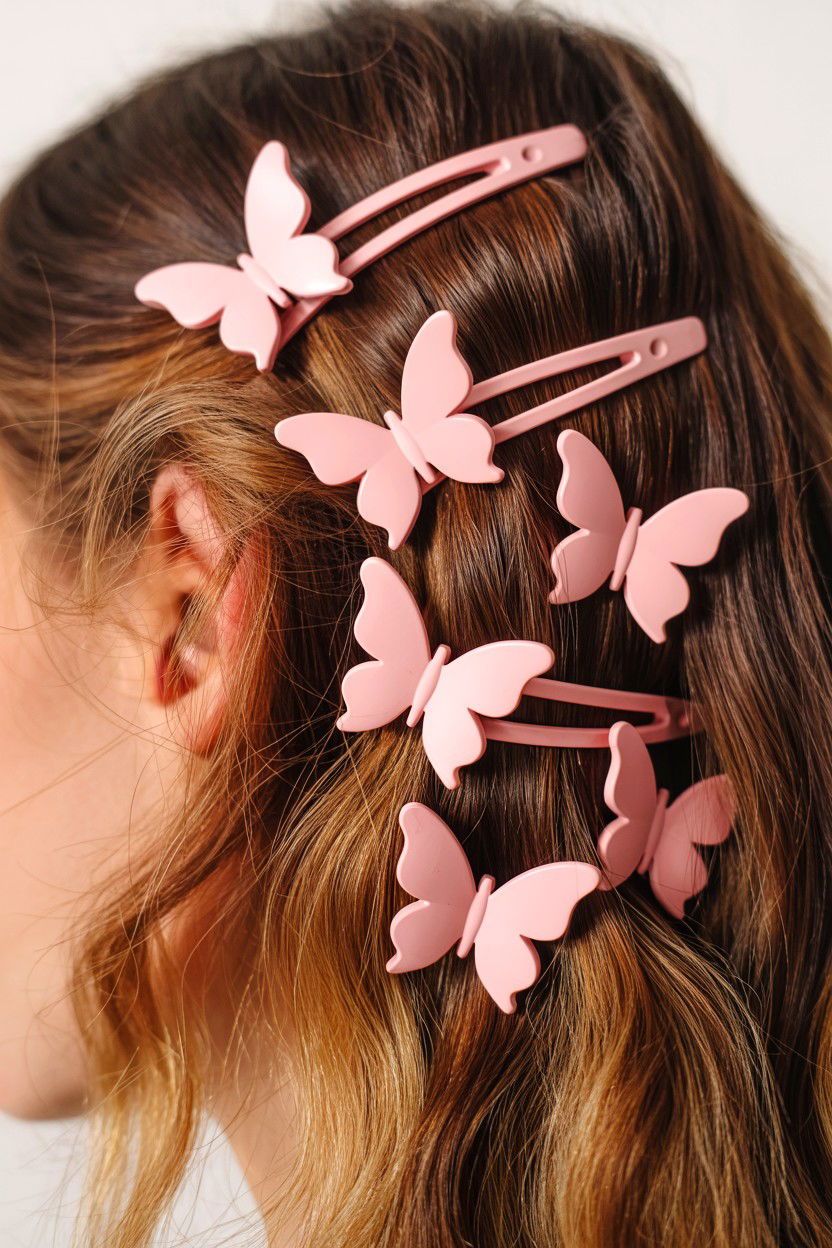 Pink Butterfly Clips - 25 Soft Girl Valentine's Day Ideas